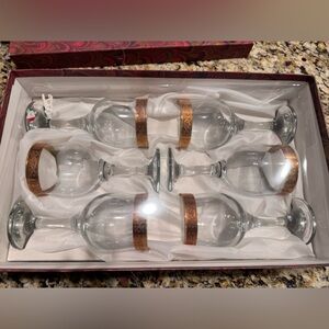 Cristalleria Fumo wine glasses new in box never used